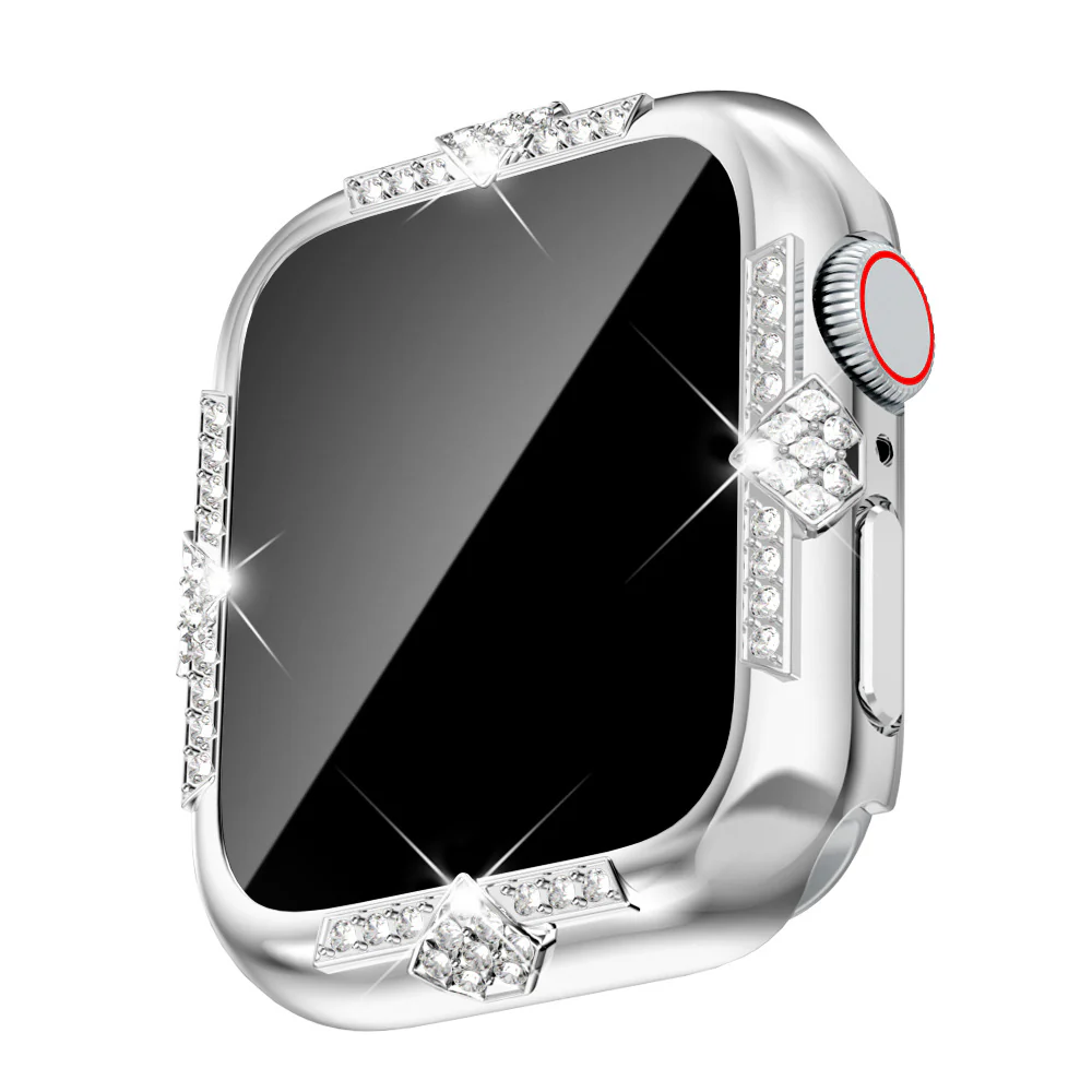 [2 in 1 - Case + Protector] Apple Watch Series 4/5/6/SE/7/8/9 - Fashion Diamond-inlaid Shockproof Frame Case - Image 2
