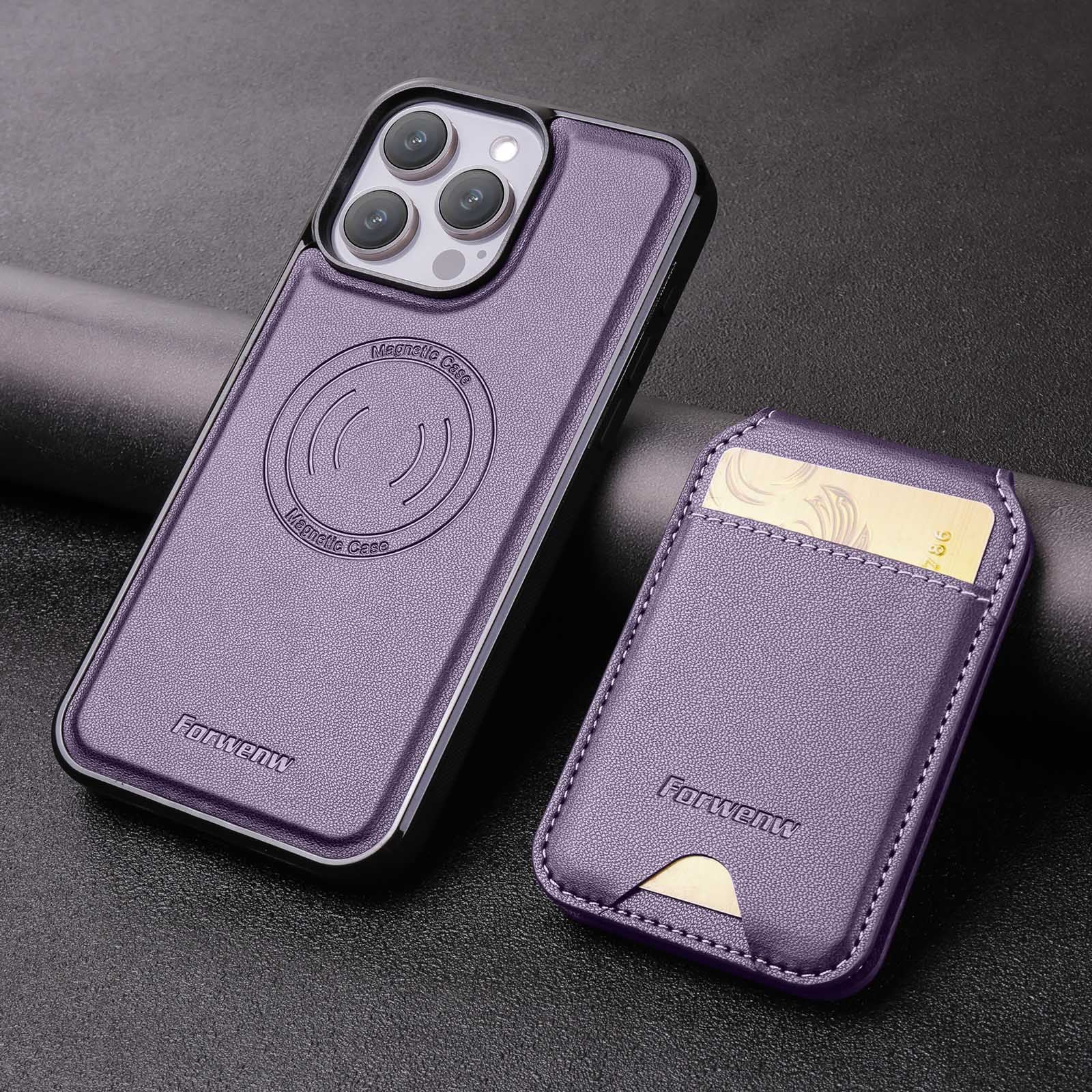 [2 in 1 Detachable][Magsafe Compatible] Apple iPhone 12/Mini/Pro/Pro Max Forwenw Leather Shockproof Card Holder Wallet Series Case - Image 11