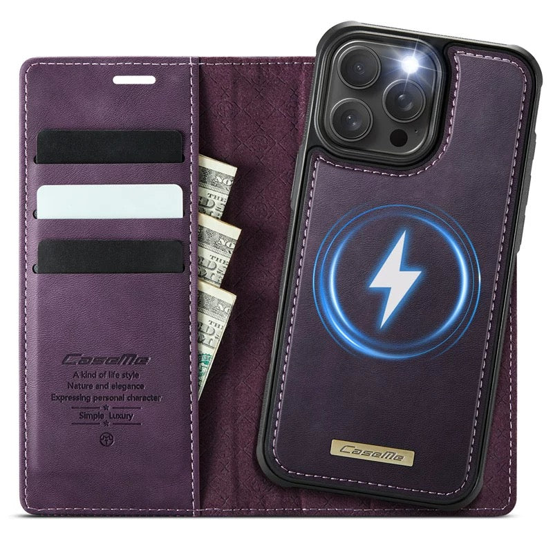 [2 in 1 Magnetic Detachable][With Card Slot] Apple iPhone 17/Air/Pro/Max - Multi Functional Flip Leather Wallet Series Case - Image 2
