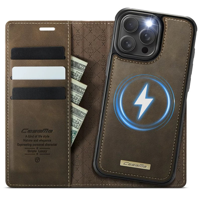 [2 in 1 Magnetic Detachable][With Card Slot] Apple iPhone 17/Air/Pro/Max - Multi Functional Flip Leather Wallet Series Case - Image 3