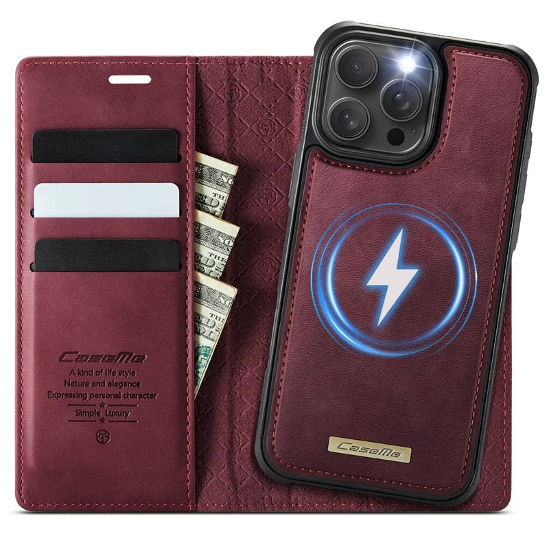 [2 in 1 Magnetic Detachable][With Card Slot] Apple iPhone 17/Air/Pro/Max - Multi Functional Flip Leather Wallet Series Case - Image 4