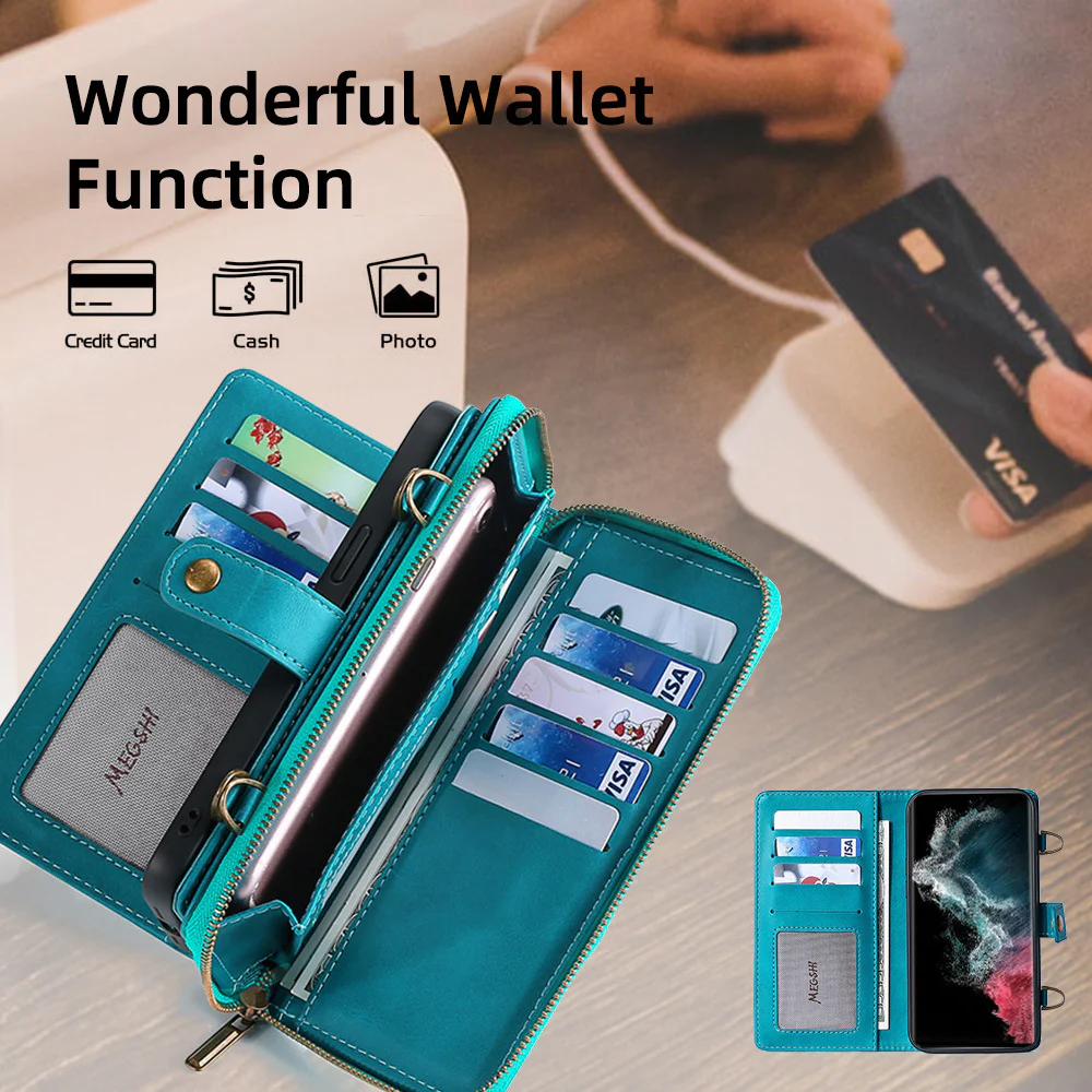 [2 in 1 Magnetic Detachable][With Card Slot] Samsung Galaxy S26/Plus/Ultra - Multi Functional Flip Leather Wallet Series Case - Image 3
