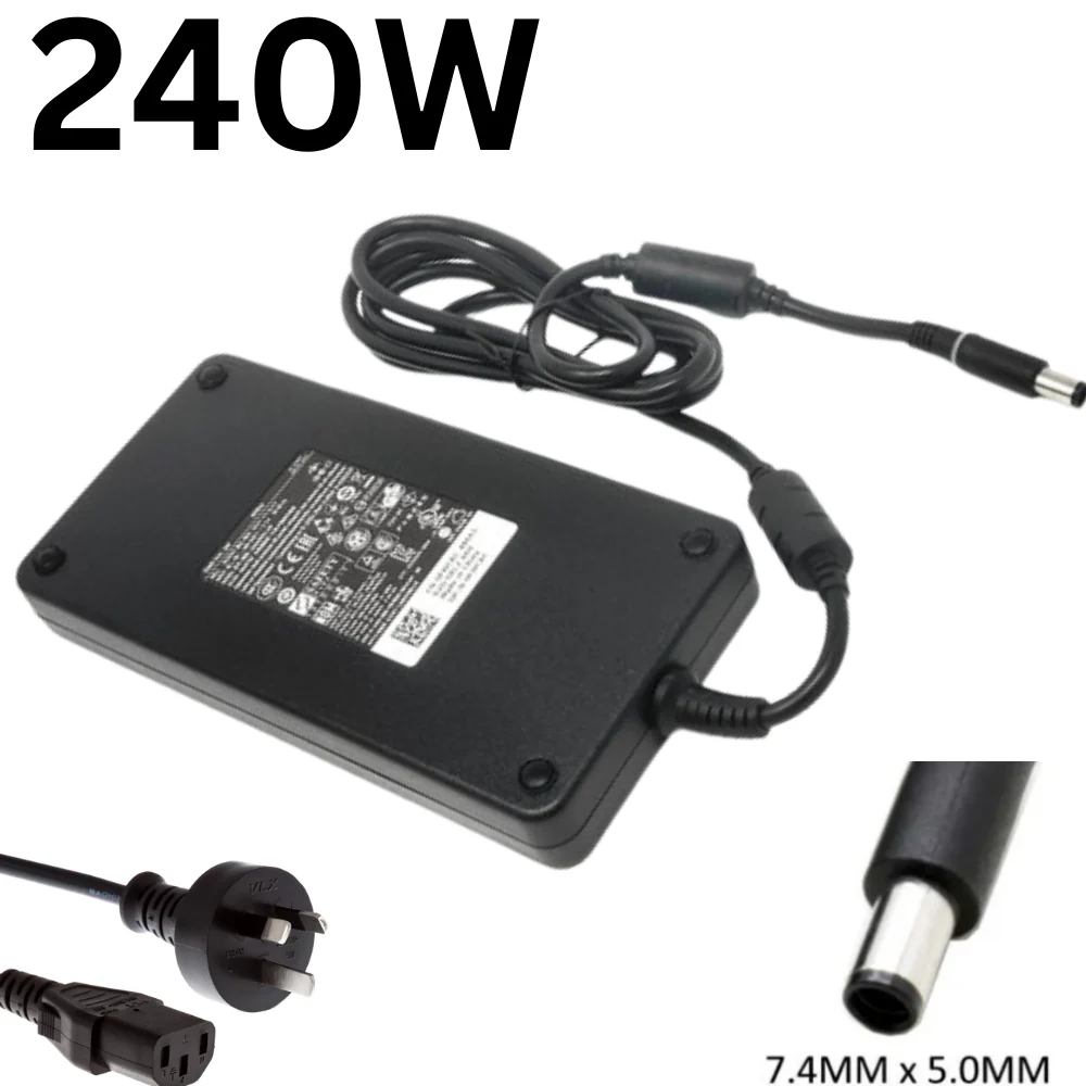 [240W/19.5V-12.3A][7.4*5.0] Dell Alienware X15 R1 M15 M17x M18x & Precision M6600 M6700 M6800 AC Power Adapter Laptop Wall Charger (AU Plug)