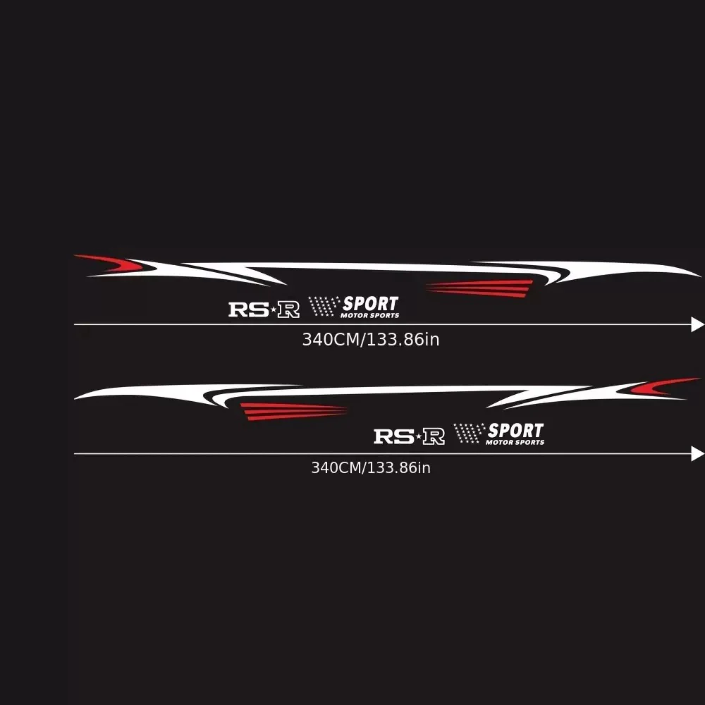 (2Pcs/Set) Universal Sports Car Body Stickers - Waist Line & Full-Body Decals - Image 10