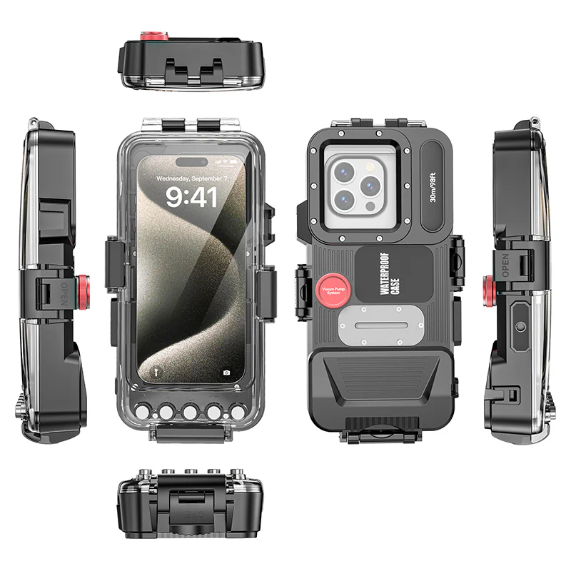[Upgade Version Bluetooth Version][Diving IPX8 30M/98FT Waterproof] Universal OPPO Find X8 Pro - Redpepper Underwater Protective Lanyard Mobile Phone Case - Image 4