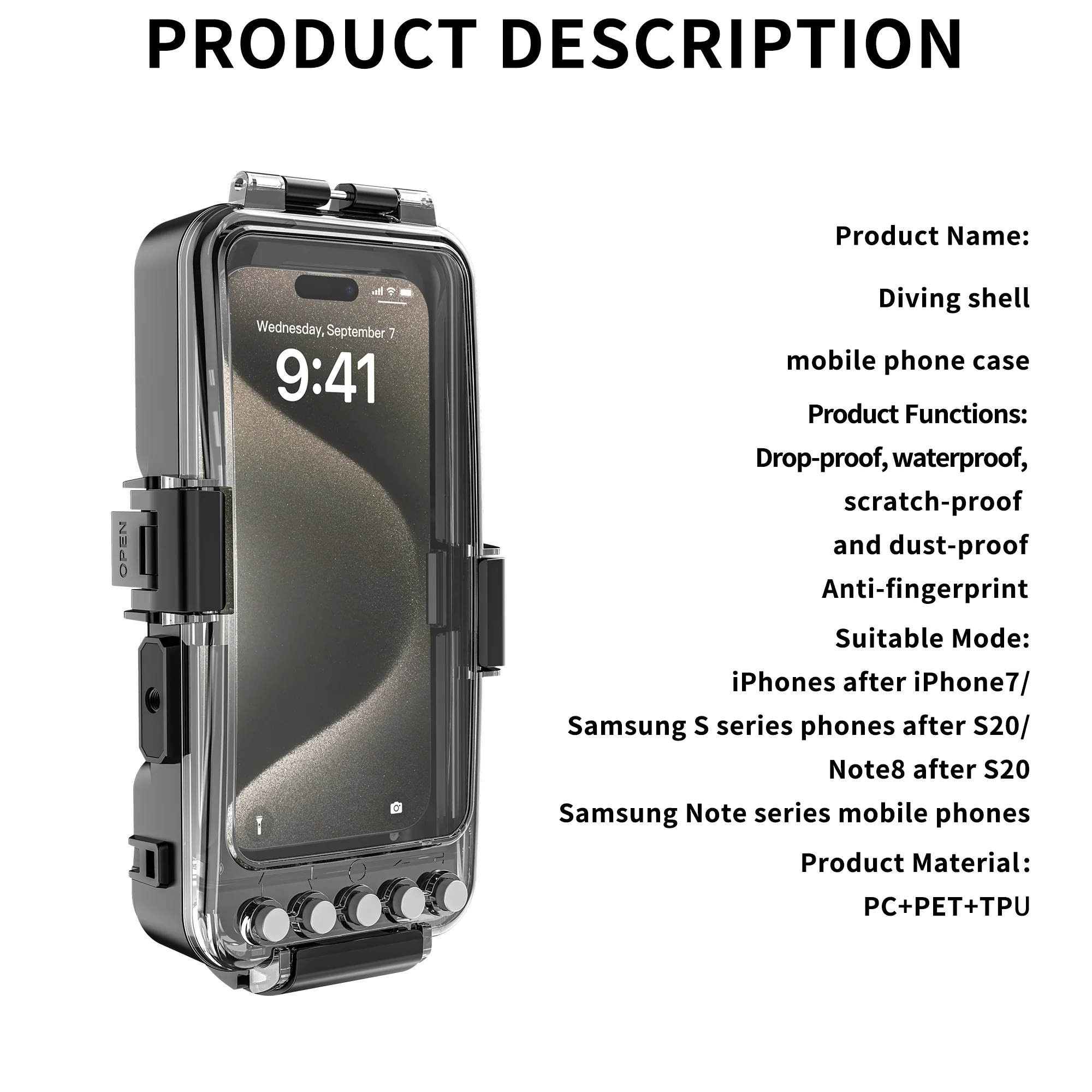 [Upgade Version Bluetooth Version][Diving IPX8 30M/98FT Waterproof] Universal OPPO Find X8 Pro - Redpepper Underwater Protective Lanyard Mobile Phone Case - Image 6