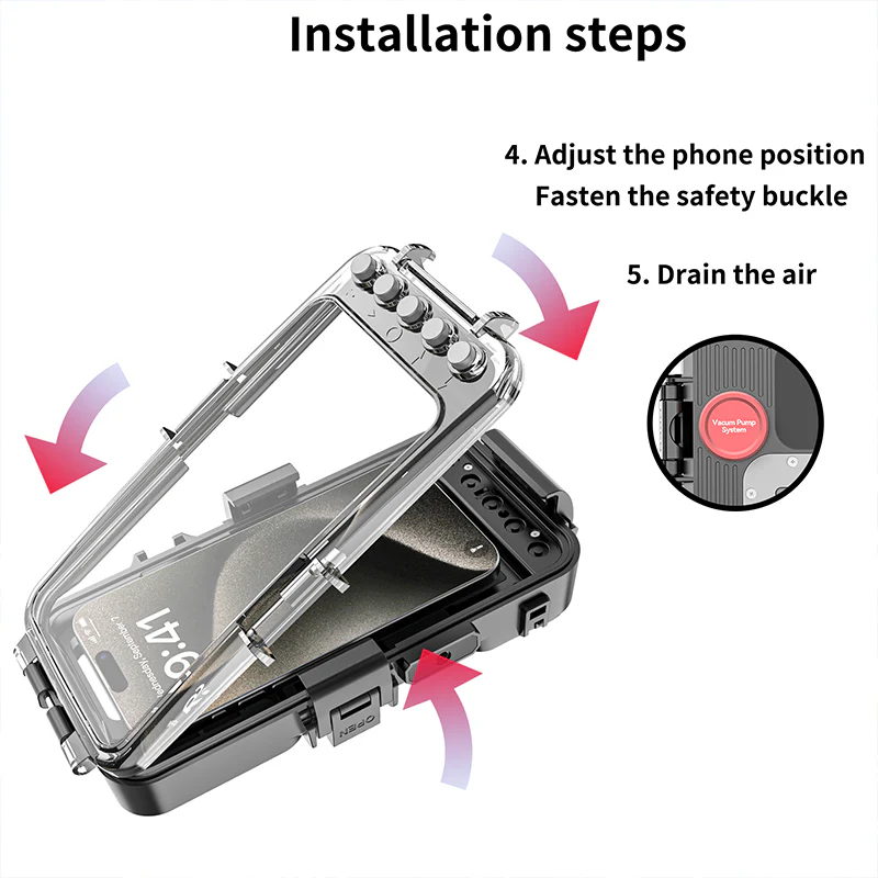 [Upgade Version Bluetooth Version][Diving IPX8 30M/98FT Waterproof] Universal OPPO Find X8 Pro - Redpepper Underwater Protective Lanyard Mobile Phone Case - Image 7