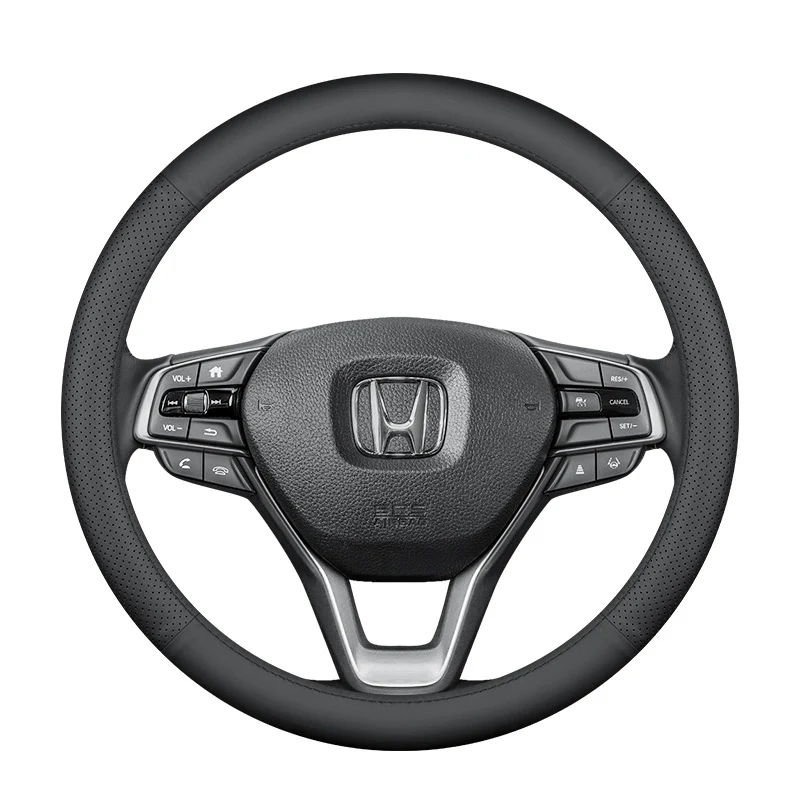 [38 CM] Honda Genuine Top Layer Leather Steering Wheel Cover For Honda Accord, Civic, CR-V, Breeze, Vezel, XR-V