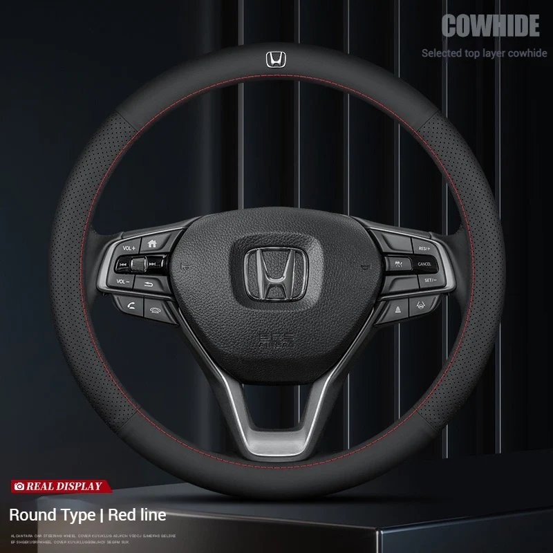 [38 CM] Honda Genuine Top Layer Leather Steering Wheel Cover For Honda Accord, Civic, CR-V, Breeze, Vezel, XR-V - Image 13