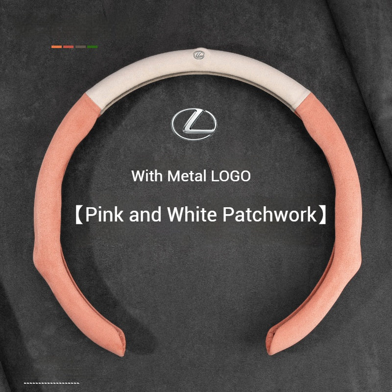 [38 CM] Lexus Suede Car Steering Wheel Covers With Logo For ES200, ES300h, RX300, NX200, CT200 - Image 15