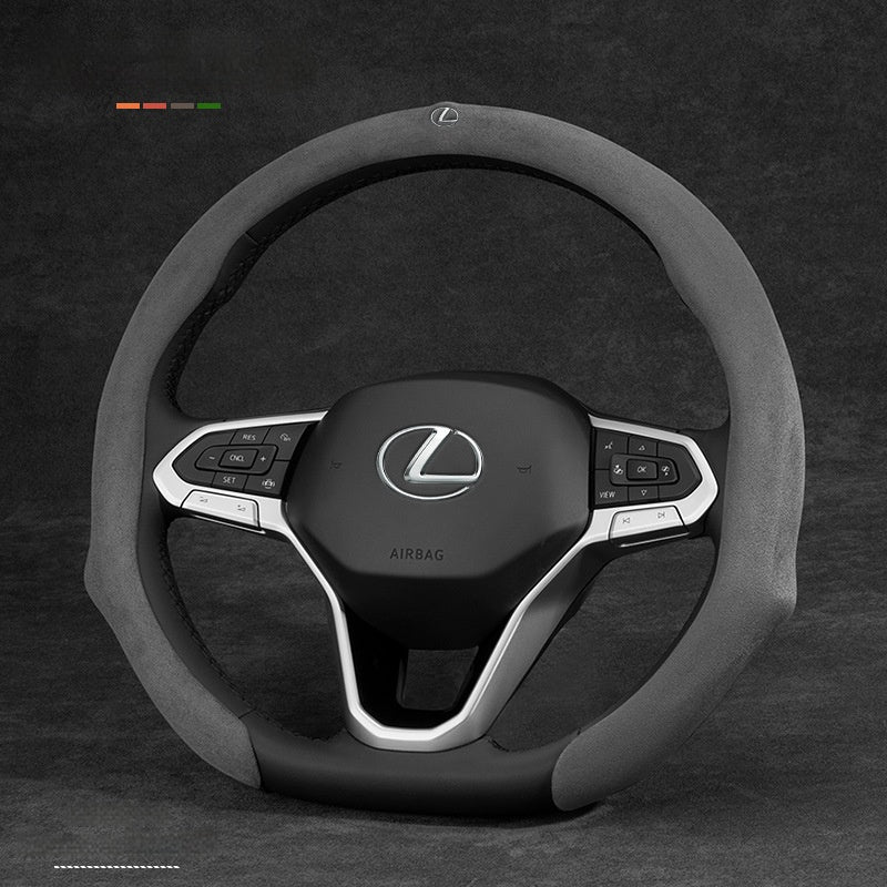[38 CM] Lexus Suede Car Steering Wheel Covers With Logo For ES200, ES300h, RX300, NX200, CT200 - Image 3