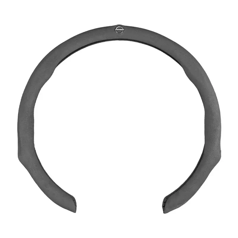 [38 CM] Nissan Suede Car Steering Wheel Covers With Logo For Altima, Sylphy, X-Trail, Qashqai, Tiida