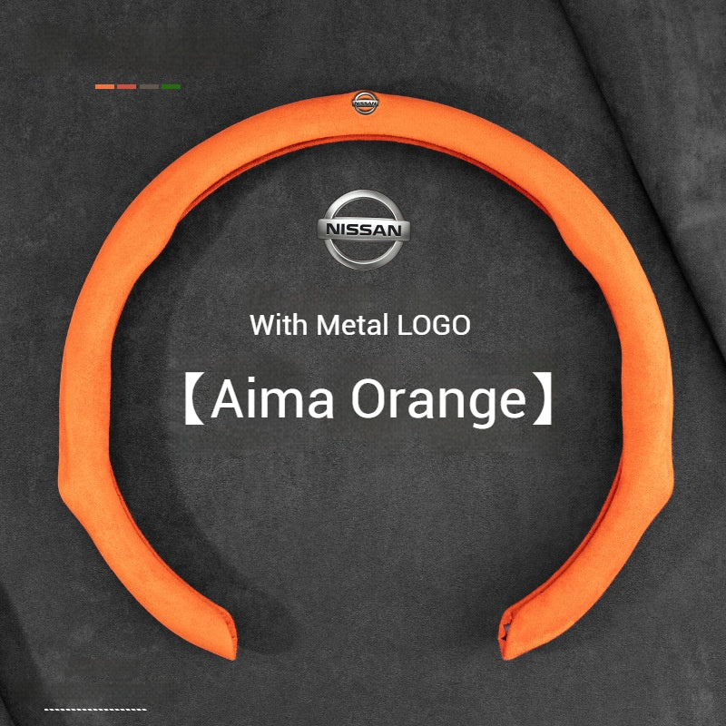 [38 CM] Nissan Suede Car Steering Wheel Covers With Logo For Altima, Sylphy, X-Trail, Qashqai, Tiida - Image 11