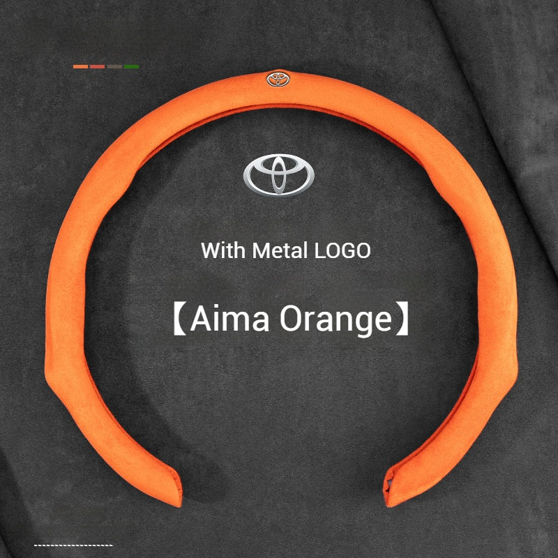 [38 CM] Toyota Suede Car Steering Wheel Covers With Logo For Corolla Cross, Levin, Camry 
RAV4, Frontlander - Image 11