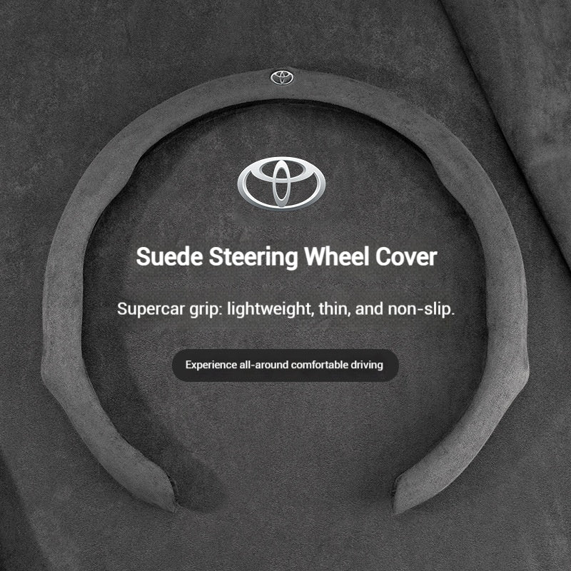 [38 CM] Toyota Suede Car Steering Wheel Covers With Logo For Corolla Cross, Levin, Camry 
RAV4, Frontlander - Image 3