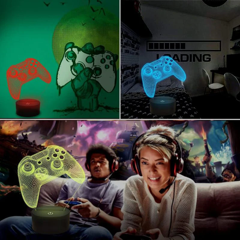 3D Gamepad Night Light Desk Lamps Kids Room Decor Best Festival Birthday Gifts for Game Fan - Image 2