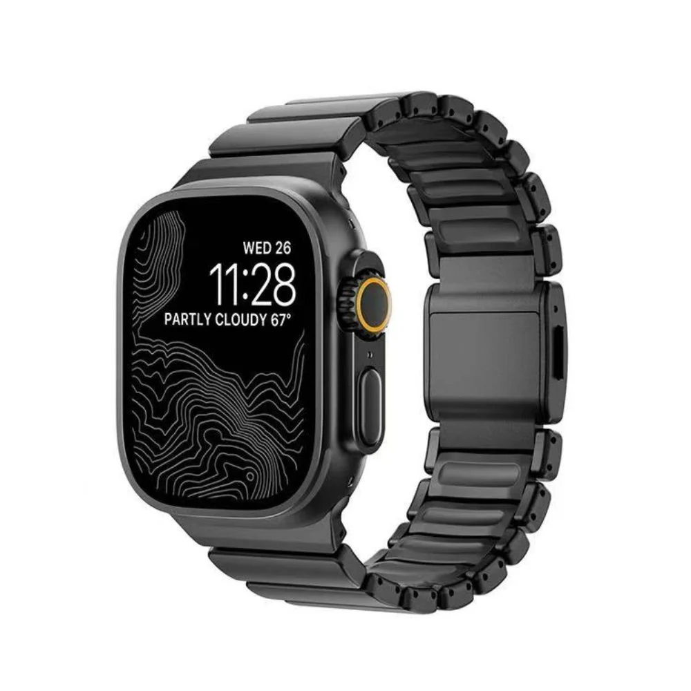 [45mm] Apple Watch Series 9/8/7 Dual-Layer Design with Titanium and Silicone Watch Band - Image 11