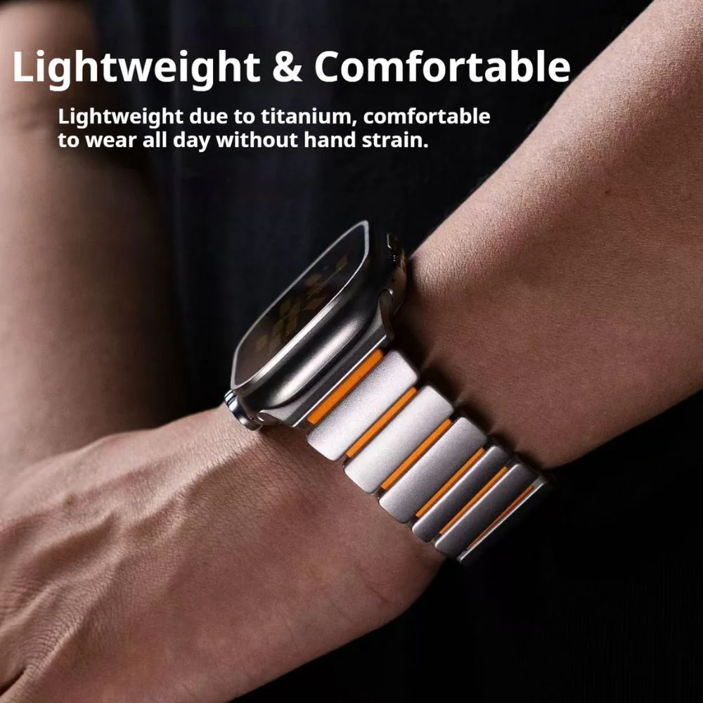 [45mm] Apple Watch Series 9/8/7 Dual-Layer Design with Titanium and Silicone Watch Band - Image 6