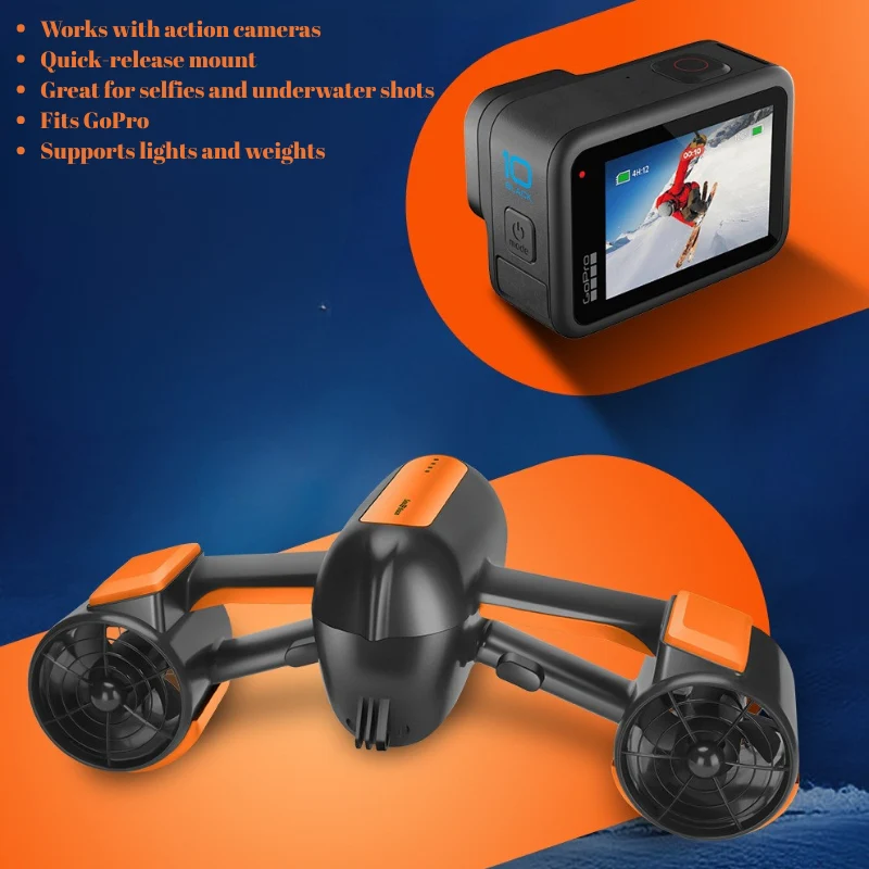 50m Depth Underwater Scooter – 1.8m/s Speed Snorkeling & Diving Seascooter - Image 4