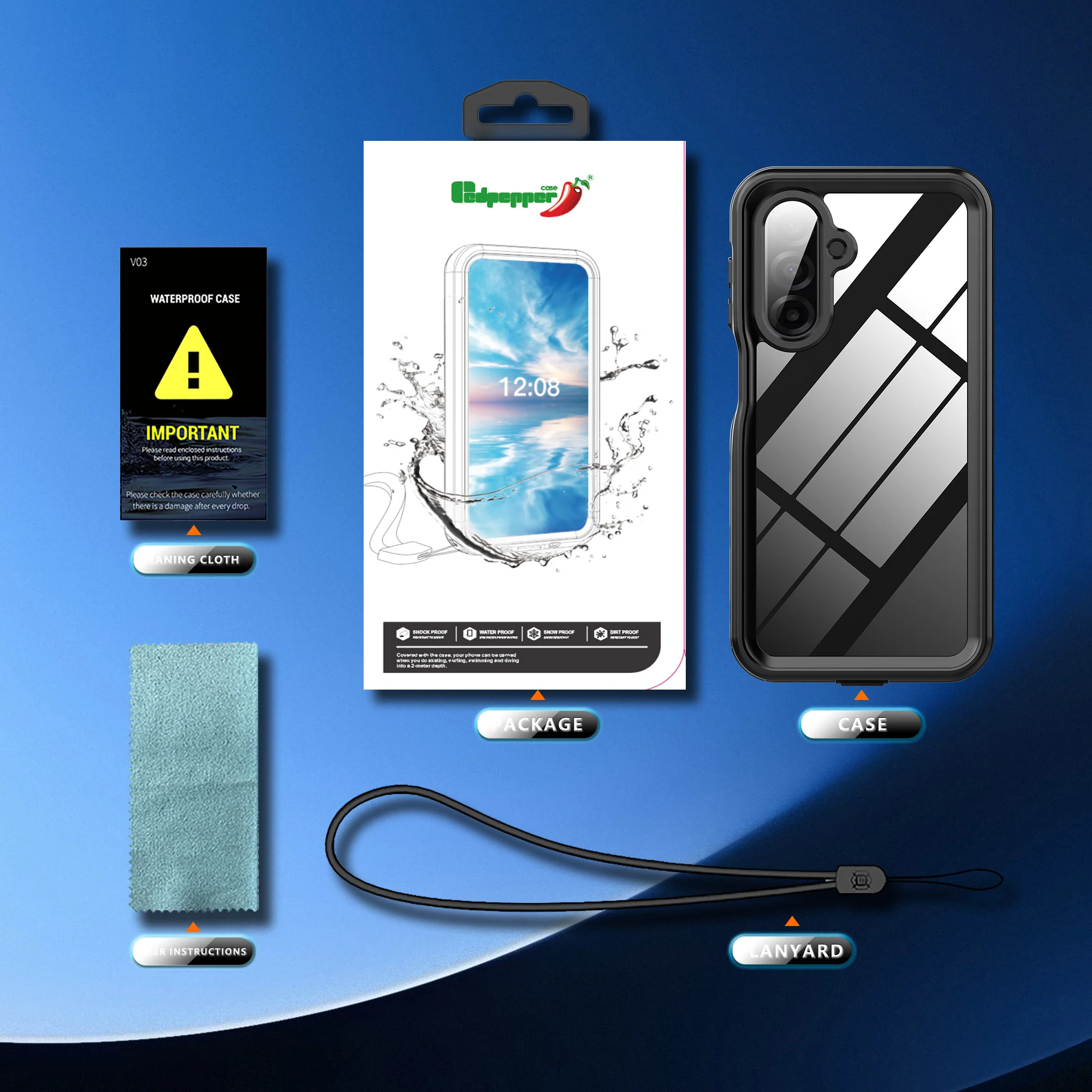 [A Series] Samsung Galaxy A17 4G / 5G  Redpepper IP68 Waterproof Heavy Duty Tough Armor Case - Image 3