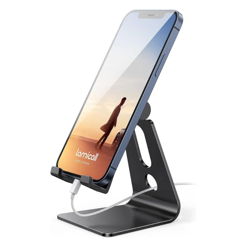 Adjustable Cell Phone Stand, Lamicall Phone Stand Cradle, Dock, Holder Compatible with iPhone Samsung Accessories Desk, Android Smartphone - Image 8