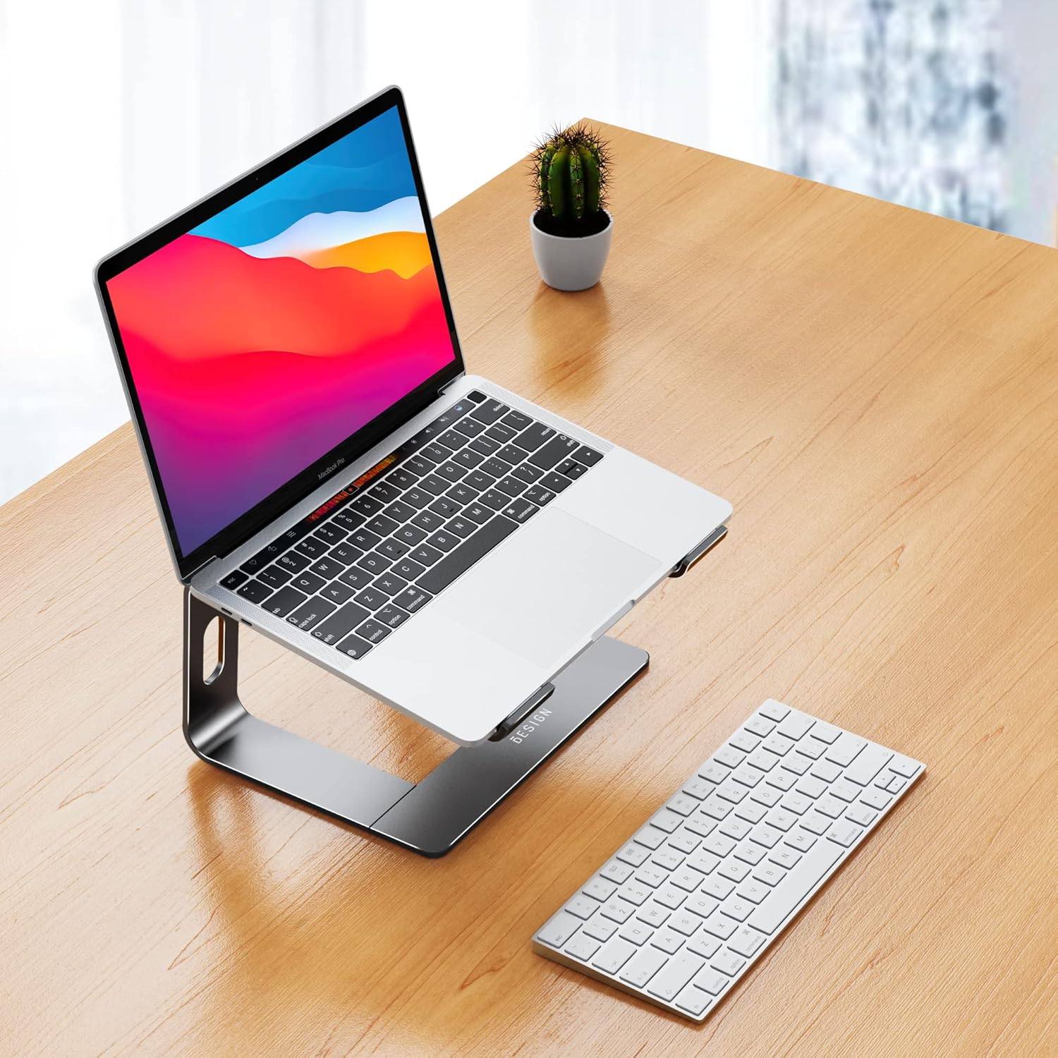 Aluminum Laptop Stand, Ergonomic Detachable Computer Stand, Riser Holder Notebook Stand Compatible with Macbook, Pro, Dell, HP, Lenovo More 10-15.6" Laptops - Image 3