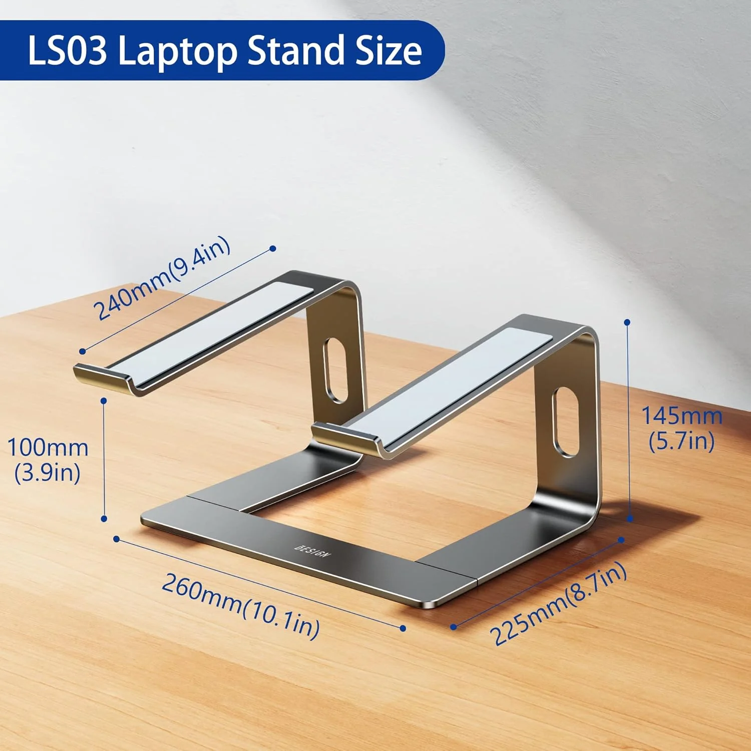 Aluminum Laptop Stand, Ergonomic Detachable Computer Stand, Riser Holder Notebook Stand Compatible with Macbook, Pro, Dell, HP, Lenovo More 10-15.6" Laptops - Image 5