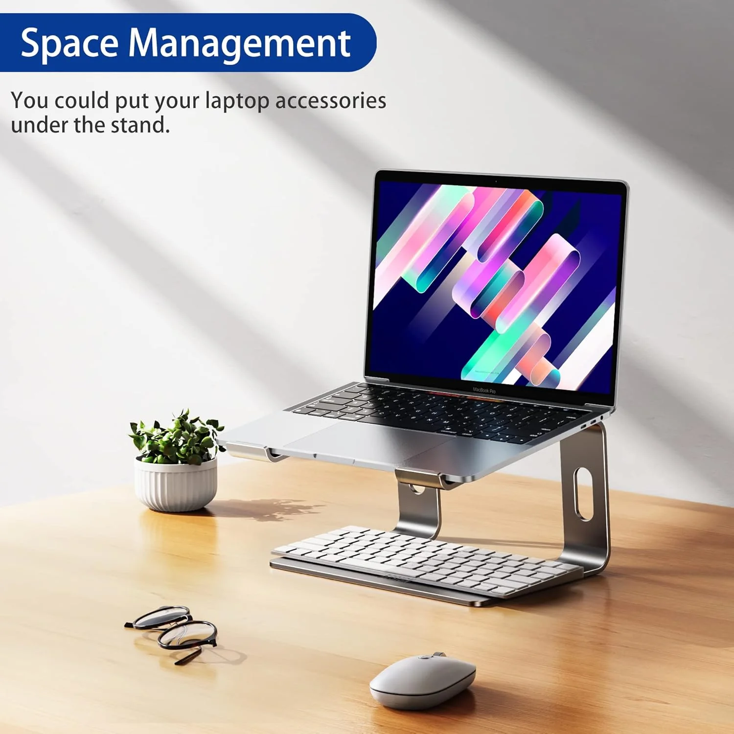 Aluminum Laptop Stand, Ergonomic Detachable Computer Stand, Riser Holder Notebook Stand Compatible with Macbook, Pro, Dell, HP, Lenovo More 10-15.6" Laptops - Image 7