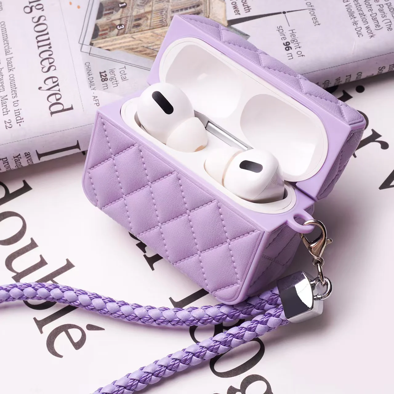 Apple Airpods 3 - Diamond-Patterned Lambskin Case - Image 2