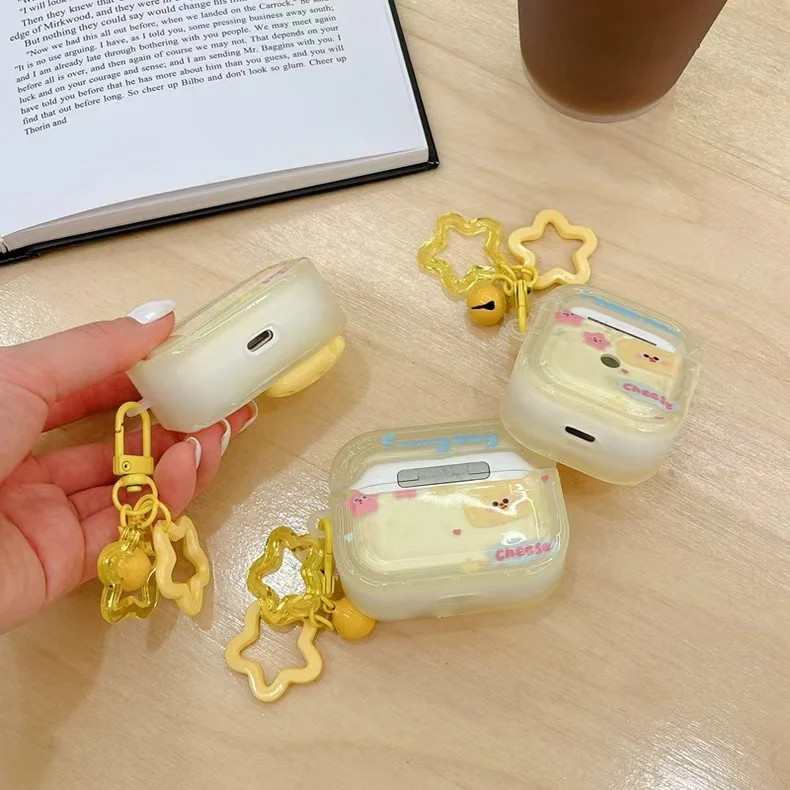 Apple Airpods 3 - Cheese Star Cute Cartoon Silicone Anti-Drop Protective Case - Image 6