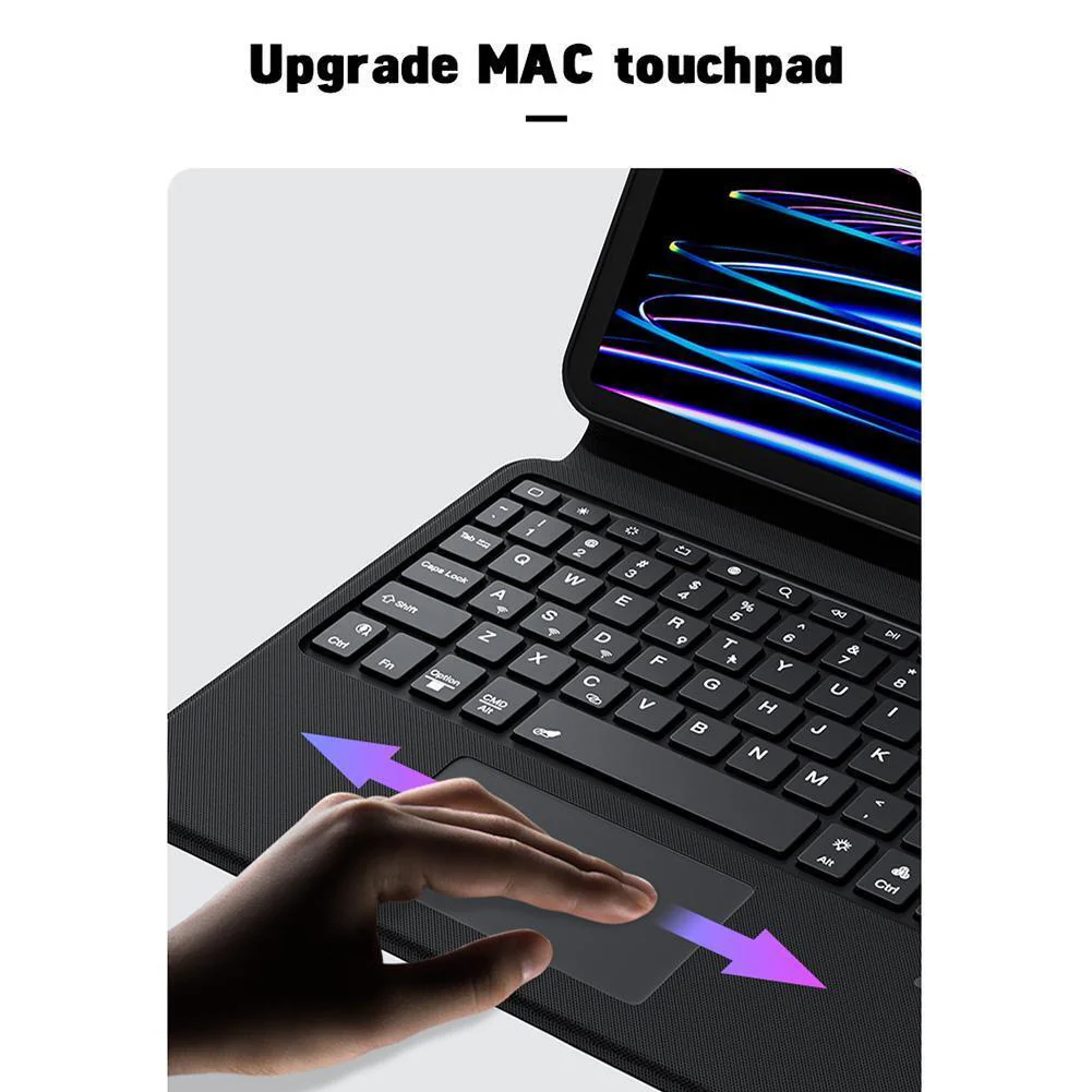 Apple iPad 10.9/11'' 10/11th Gen (2022/2025) Magic 360 Rotation Detachable Smart Wireless Trackpad Keyboard Flip Case With Backlit - Image 13