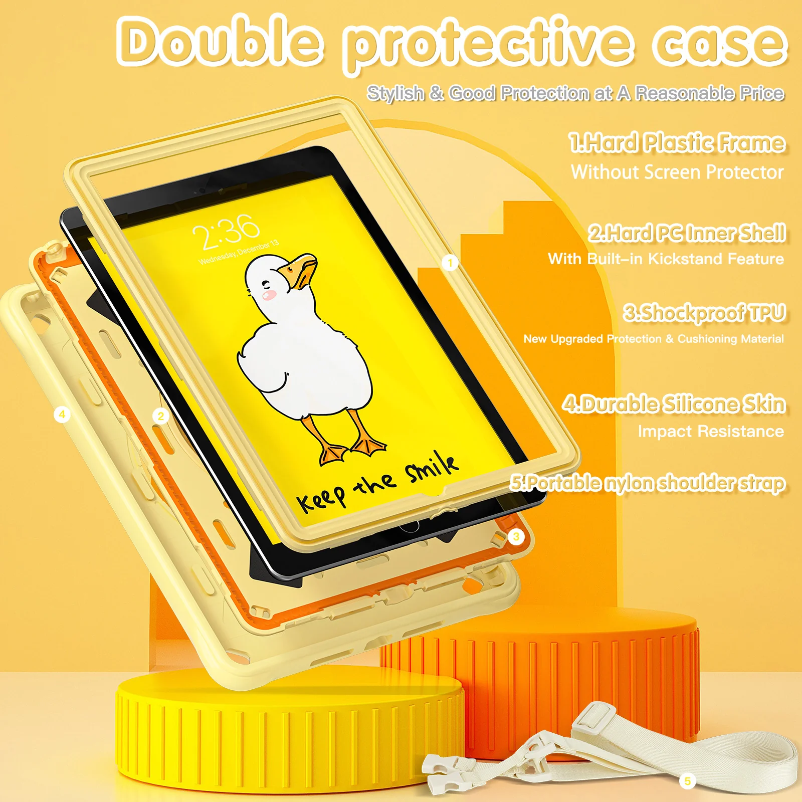 Apple iPad Mini 6/7 8.3'' 6/7th Gen (2021/2024) 3D Cartoon Silicone Rugged 360°Rotating Hand Strap Stand Case - Image 5