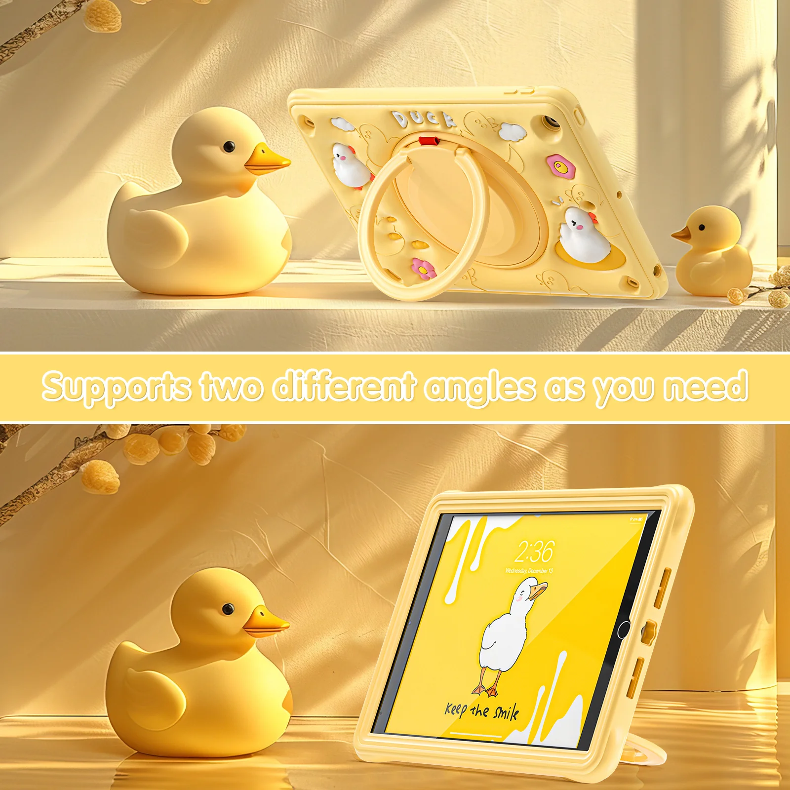 Apple iPad Mini 6/7 8.3'' 6/7th Gen (2021/2024) 3D Cartoon Silicone Rugged 360°Rotating Hand Strap Stand Case - Image 6