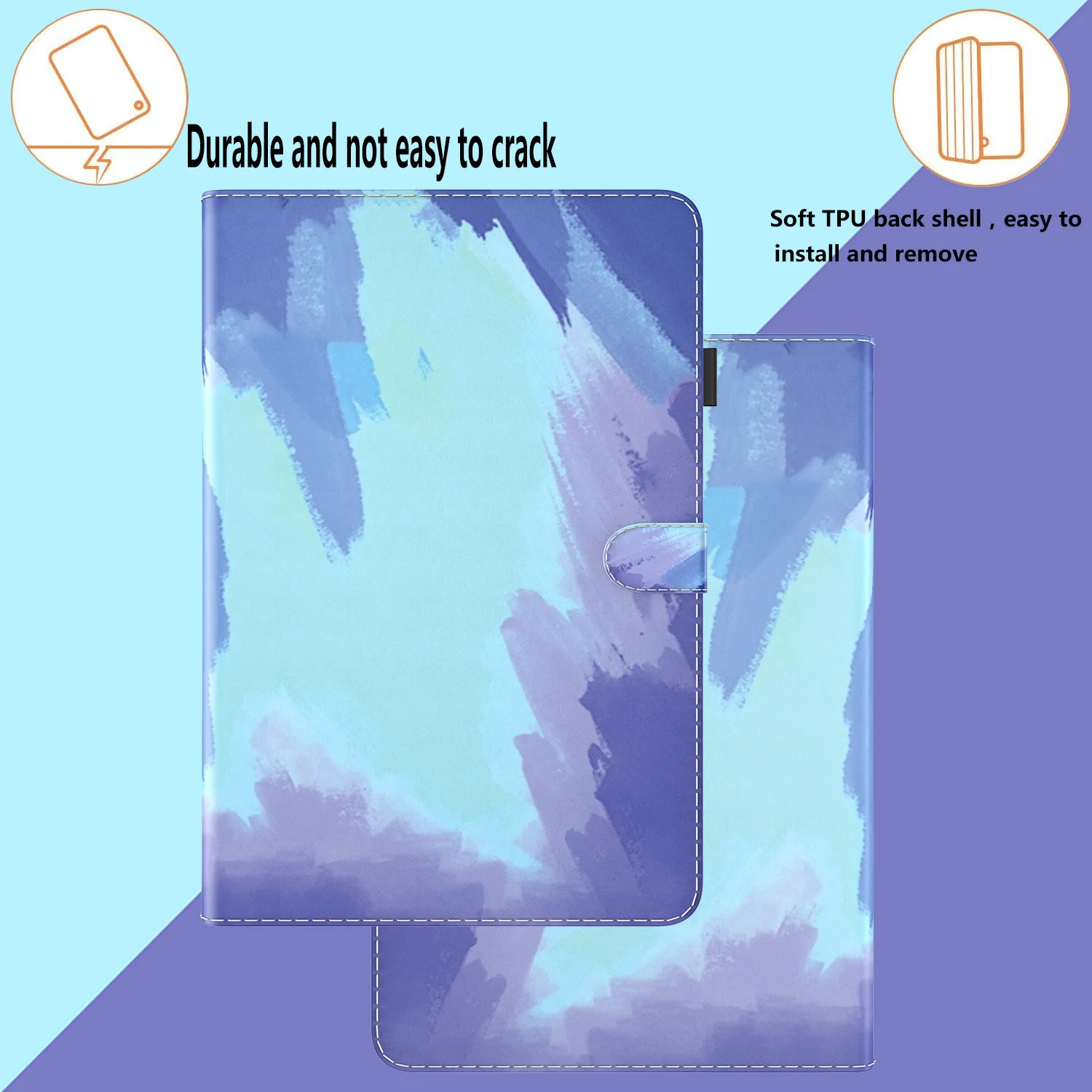 Apple iPad 10.9/11'' 10/11th Gen (2022/2025) Ombre Full Cover Flip Case - Image 6