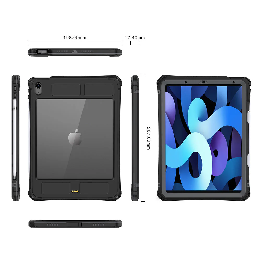 Apple iPad Air 11-inch M2/M3/M4 (2024/2025/2026) Shellbox A Series Waterproof Heavy Duty Lifeproof Style Case - Image 4