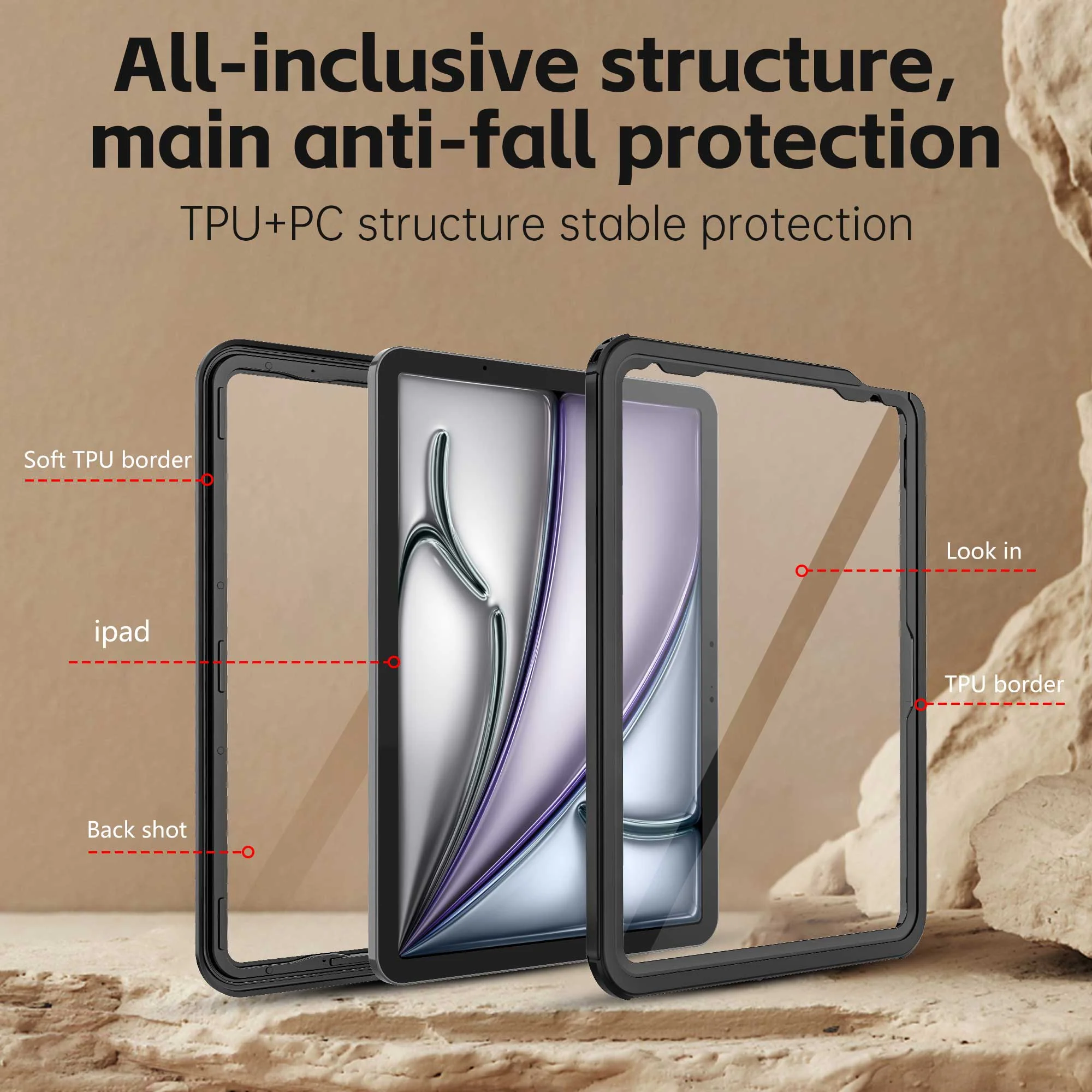 Apple iPad Air 11-inch M2/M3/M4 (2024/2025/2026) Shellbox B Series Waterproof Heavy Duty Lifeproof Style Case - Image 9