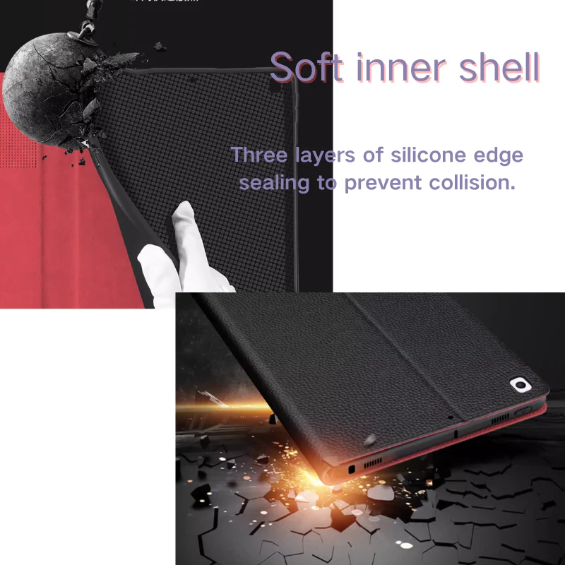 Apple iPad 10.9” & 11“ 10/11th Gen (2022/2025) Smart Genuine Leather Shockproof Flip Cover Case - Image 5