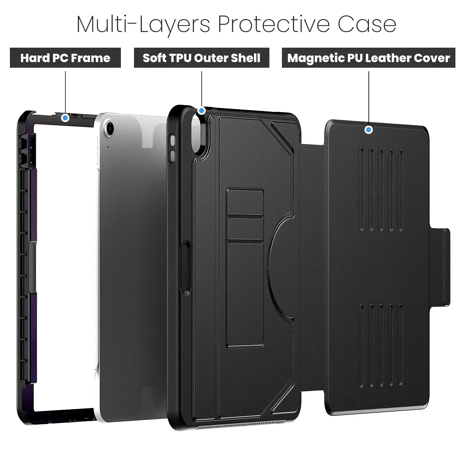 Apple iPad Air 11-inch M2/M3/M4 (2024/2025/2026) Stand Full-protection Shockproof Protective Case - Image 3