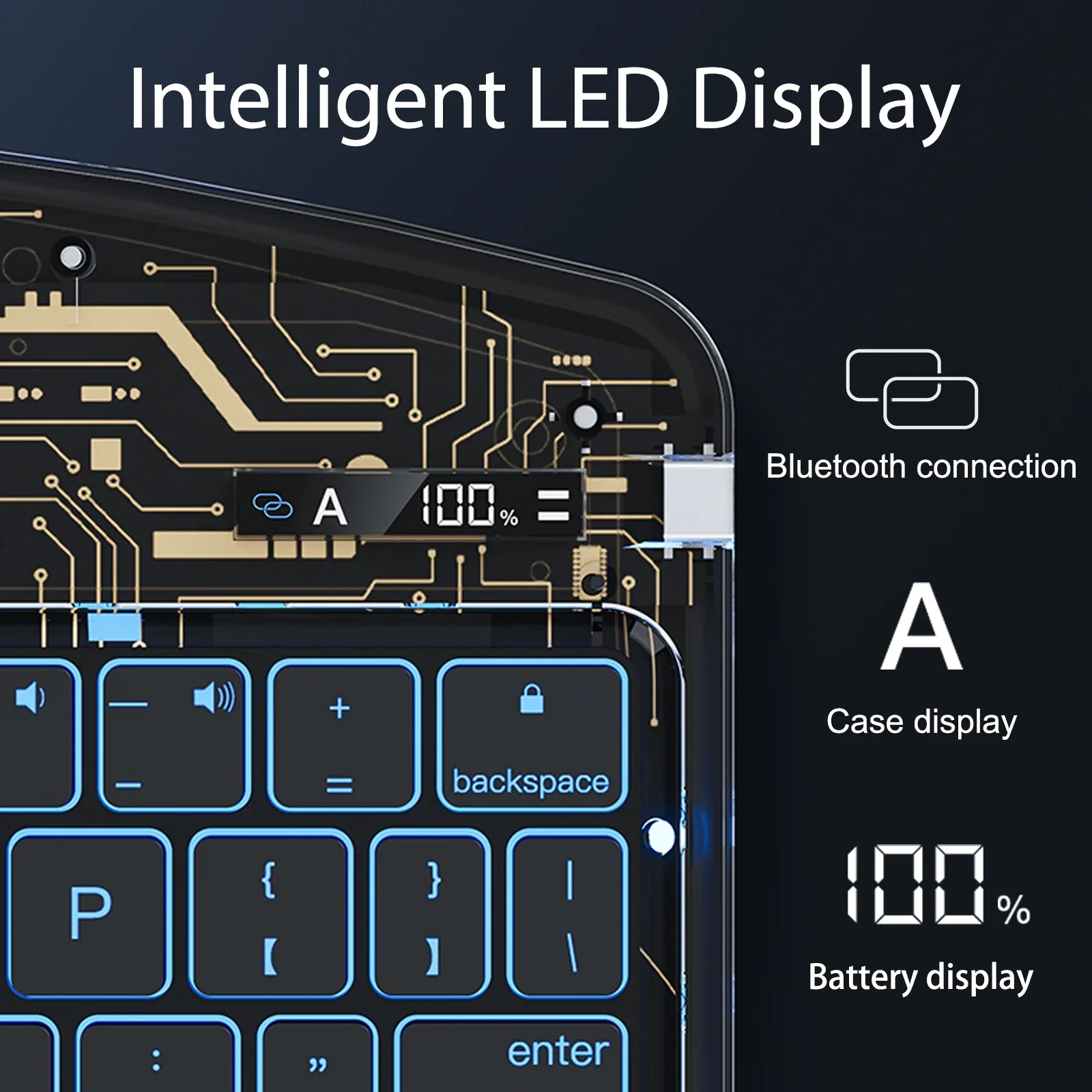 Apple iPad Air 13-inch M2/M3/M4 (2024/2025/2026) 180 Degree Rotation Magic Cyberpunk Style Transparent Keyboard Case - Image 7