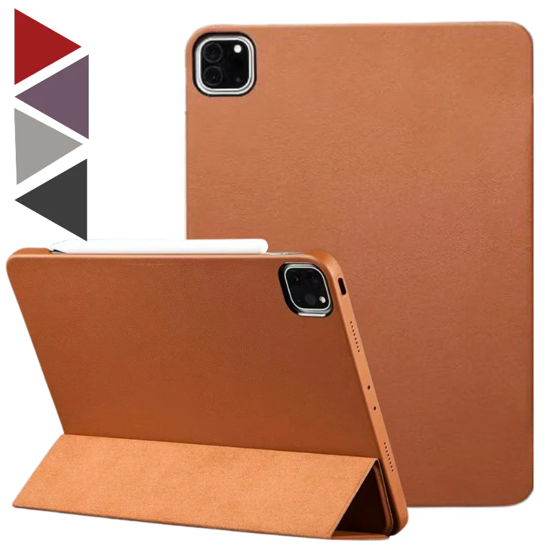 Apple iPad Air 13-inch M2/M3/M4 (2024/2025/2026) Genuine Leather Full-protection Shockproof Case