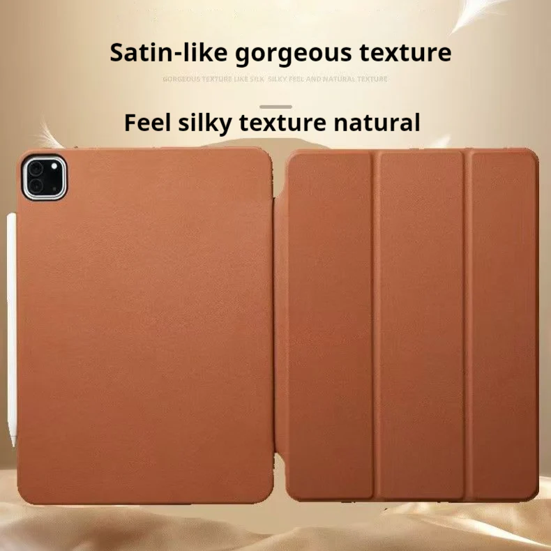 Apple iPad Air 13-inch M2/M3/M4 (2024/2025/2026) Genuine Leather Full-protection Shockproof Case - Image 11