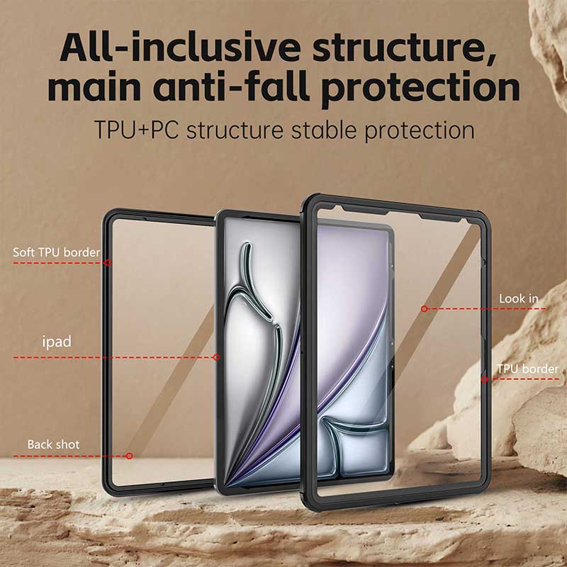 Apple iPad Air 13-inch M2/M3/M4 (2024/2025/2026) - Shellbox Waterproof Heavy Duty Lifeproof Style Case - Image 6