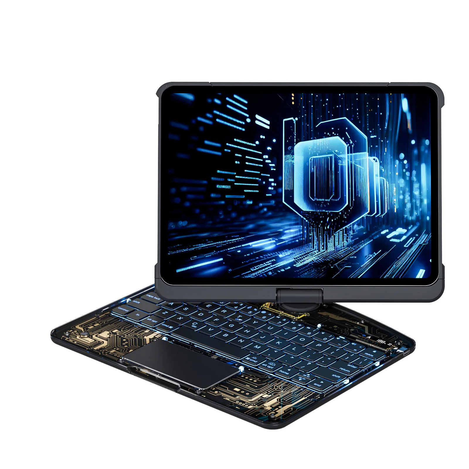 Apple iPad Air 11-inch M2/M3/M4 (2024/2025/2026) - 180 Degree Rotation Magic Cyberpunk Style Transparent Keyboard Case - Image 19
