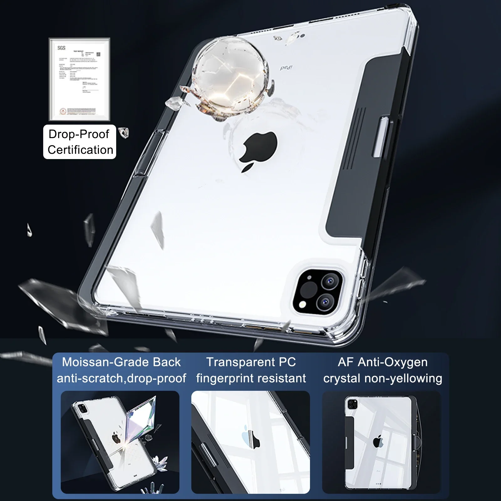 Apple iPad Air 11-inch M2/M3/M4 (2024/2025/2026) - 180 Degree Rotation Magic Cyberpunk Style Transparent Keyboard Case - Image 6