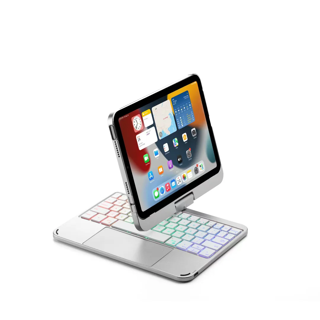 Apple iPad Mini 6/7 8.3'' 6/7th Gen (2021/2024) 360° Rotating Wireless Touchpad Keyboard Flip Cover Case - Image 9