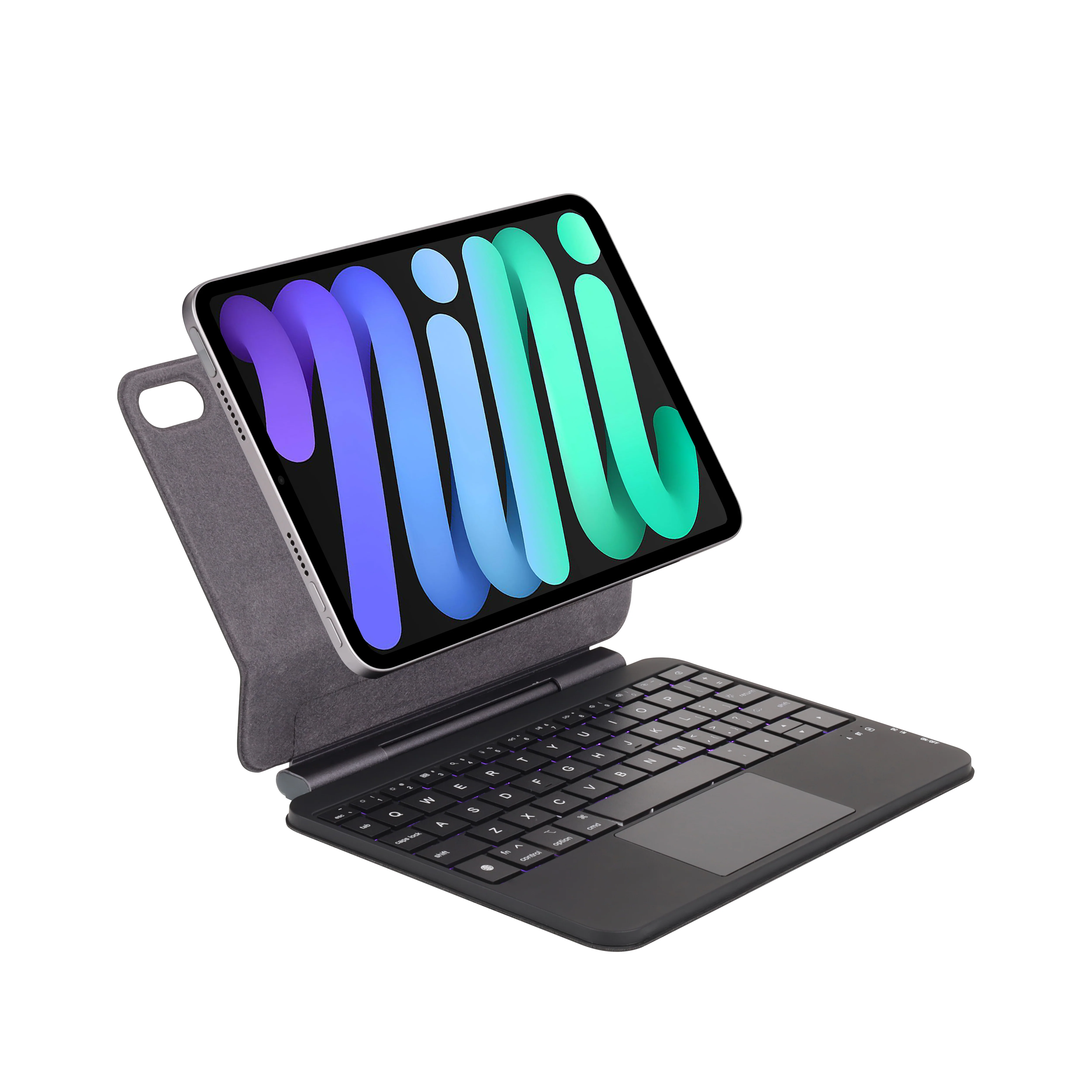 Apple iPad Mini 8.3'' 6/7th Gen (2021/2024) - Easy-Set Floating Cantilever Stand Precision Multi-Touch Trackpad Smart Wireless Keyboard Case With Backlit Keys - Image 17
