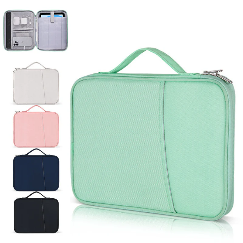 Apple iPad Pro 12.9-inch (2018/2020/2021/2022) Multi-functional 180° Opening Double-Layer Handbag Storage Bag