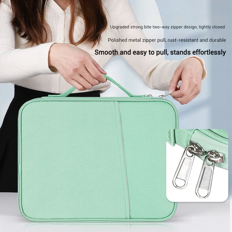 Apple iPad Pro 12.9-inch (2018/2020/2021/2022) Multi-functional 180° Opening Double-Layer Handbag Storage Bag - Image 5