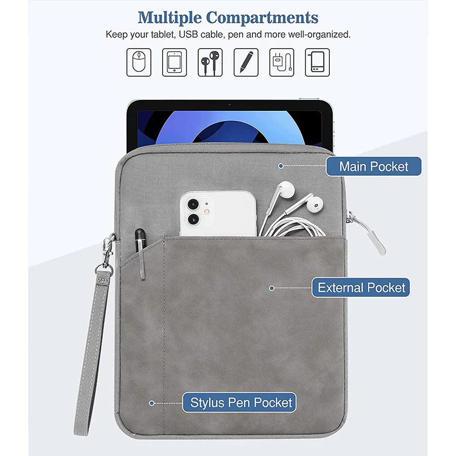 Apple iPad Pro 12.9 & Pro 13-inch & Air 13-inch M2/M3/M4 13" Multi-functional Sleeve Carrying Storage Bag - Image 3