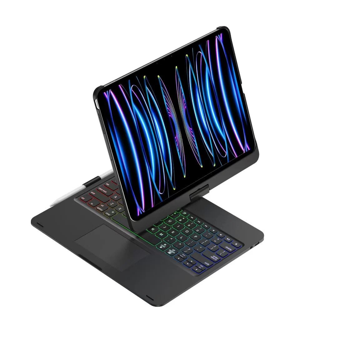 Apple iPad Pro 12.9-inch 3rd/4/5/6th Gen & Air 13" M2/M3/M4 360° Rotating Wireless Touchpad Keyboard Flip Cover Case - Image 12